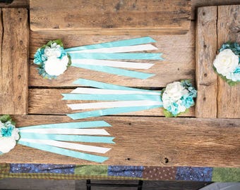 Mint Julep - Set of Four Easy Clip Flower Fascinators