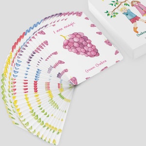 Fruitful Feelings chakra cards for kids, affirmation cards, kids wellbeing, emotional intelligence, inner child healing, kinesiology