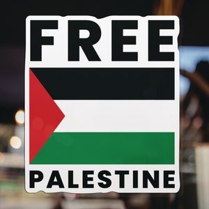 Steun Palestina: hoogwaardige vinyl bumpersticker sticker, 5,5 x 4,8 inch - Vrij Palestina - Express solidariteit met de Palestijnse zaak