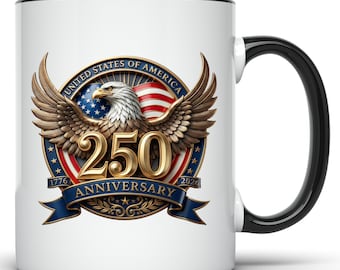 USA 250th Anniversary Coffee Mug – We The People 1776-2026 Patriotic Ceramic Cup, Republican Gift, Semiquincentennial 11oz 15oz