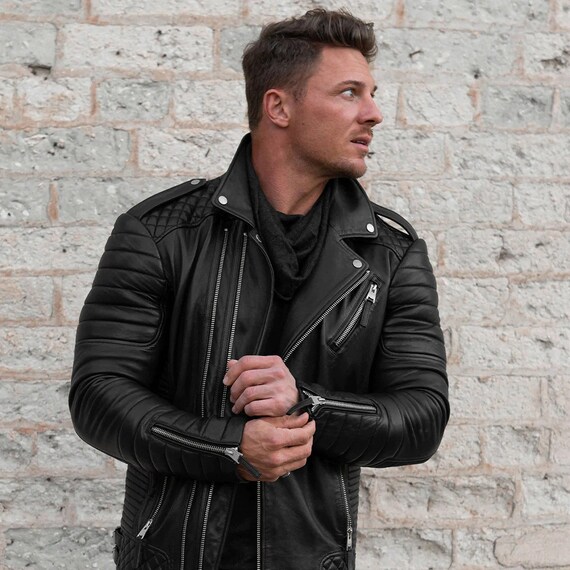 Slim Fit Black Biker Jacket