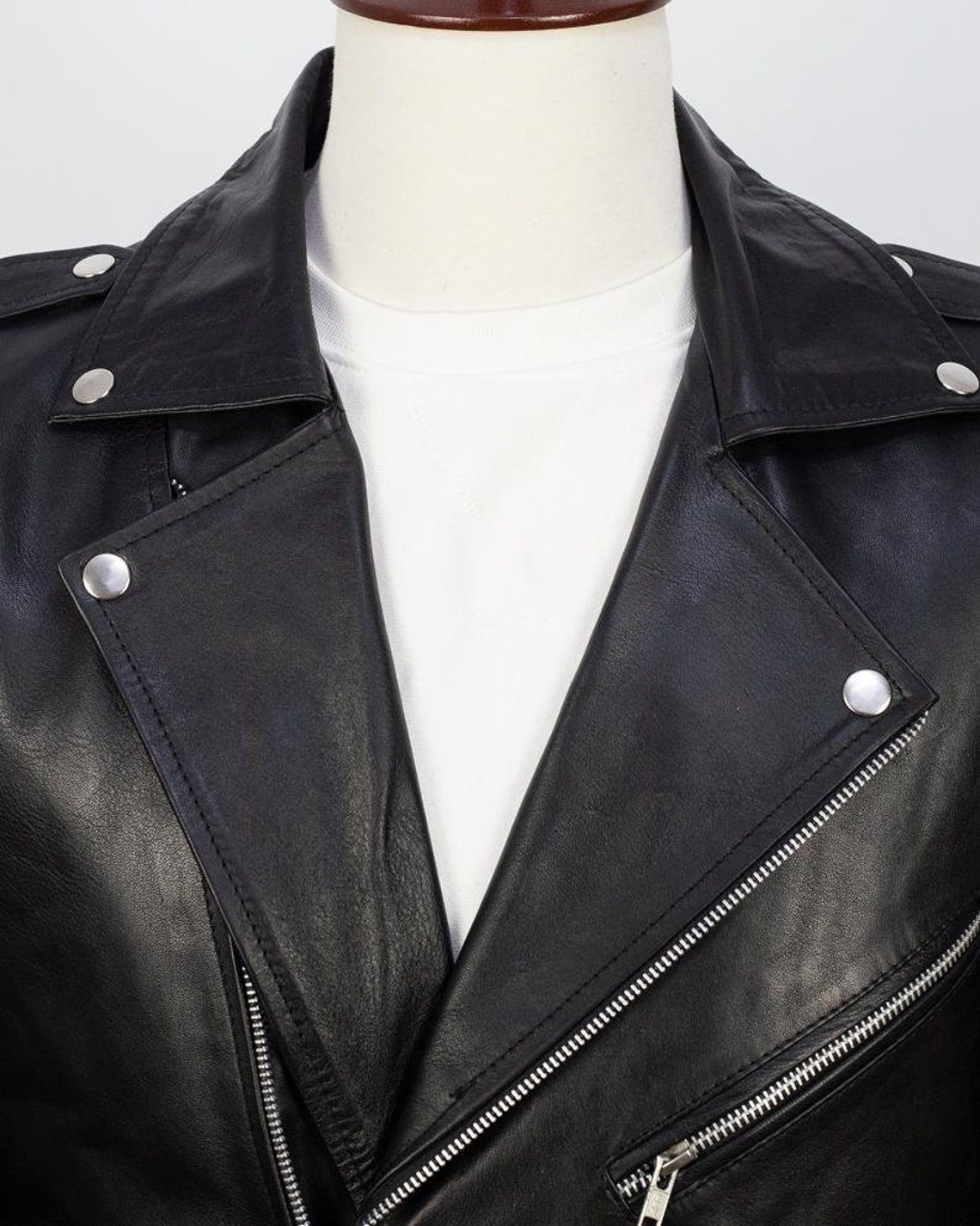 Men's Leather Biker Jacket / Biker Leather Jacket / | Etsy