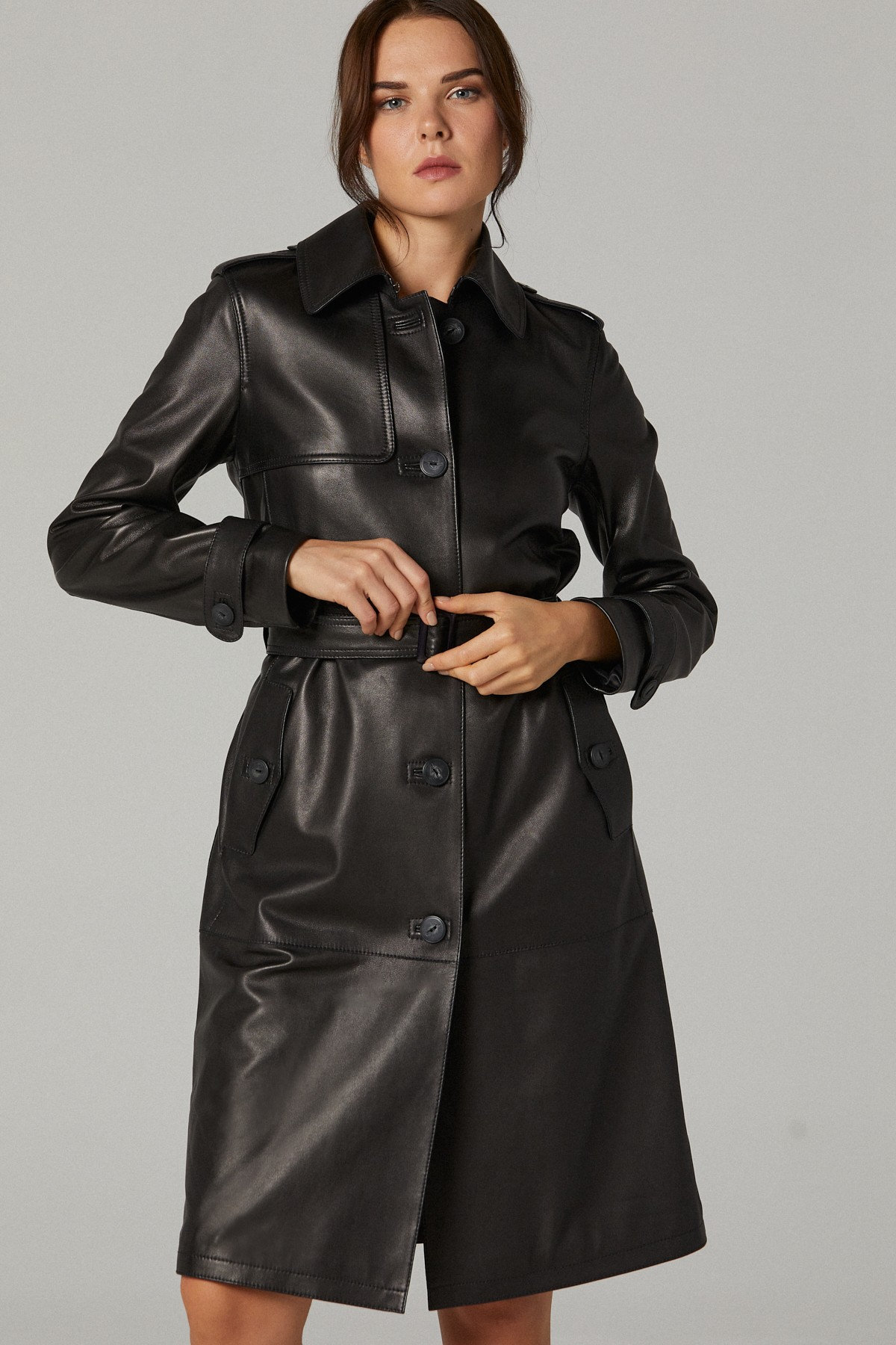 Ladies leather trench coat/ Trench coat women/ Long coat/ | Etsy