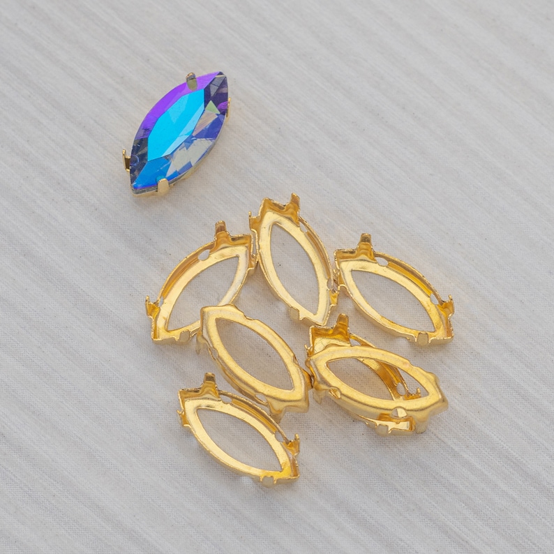 Rhinestone Setting for Navette Marquise Fancy Stones, Rhinestones for ...