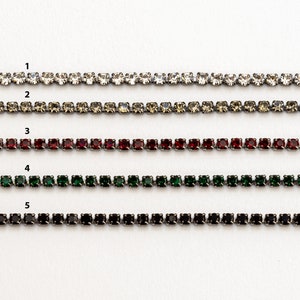 Cadena micro SS4 de 1/2 yarda con cierre de cadena de diamantes de imitación de 1,5 mm con borde de copa cerrado, cadena de diamantes de imitación, fabricación de joyas