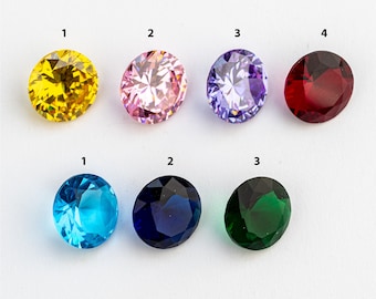 12mm round diamond cut cubic zirconia rhinestones pointback glass round 12mm, jewelry supplies
