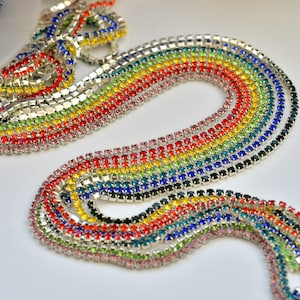 Zilveren kristallen rand met strass 1.5 * 1.5, SS4.5 cup strass ketting, kralen benodigdheden, groothandel