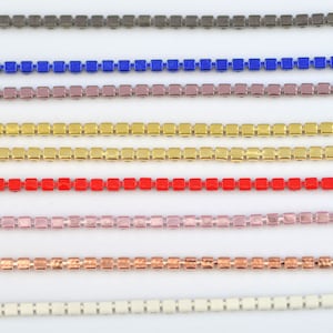 SS6 Colorful rhinestone chain, rhinestone trim for wedding decorations, flatback rhinestones
