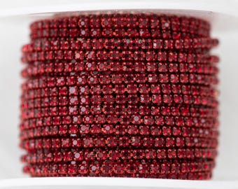 Kristall Strassbesatz, Strass Becher Kette, bunte Basis 2 * 2 mm, Perlenzubehör, Schmuckzubehör, Schmuckzubehör