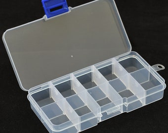 Plastic storage box with organizer for beads, jewelry tools organizer