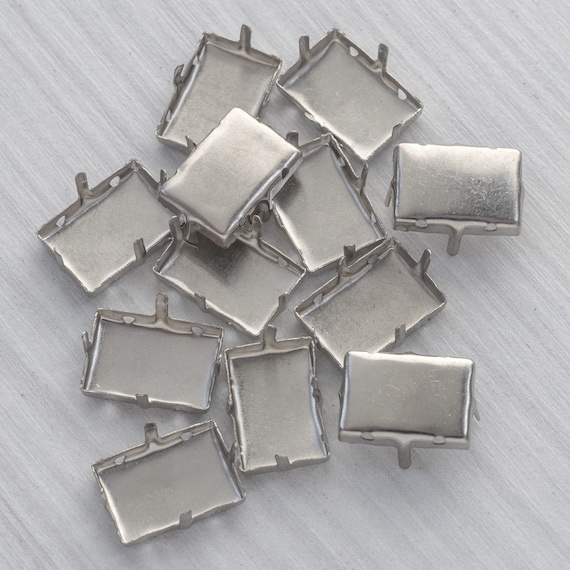 Rectangle Rhinestone Setting for Pointed Back Cabs rivoli 10x14 Mm Claw Setting Sew On Jewelry Supplies Etsy UK