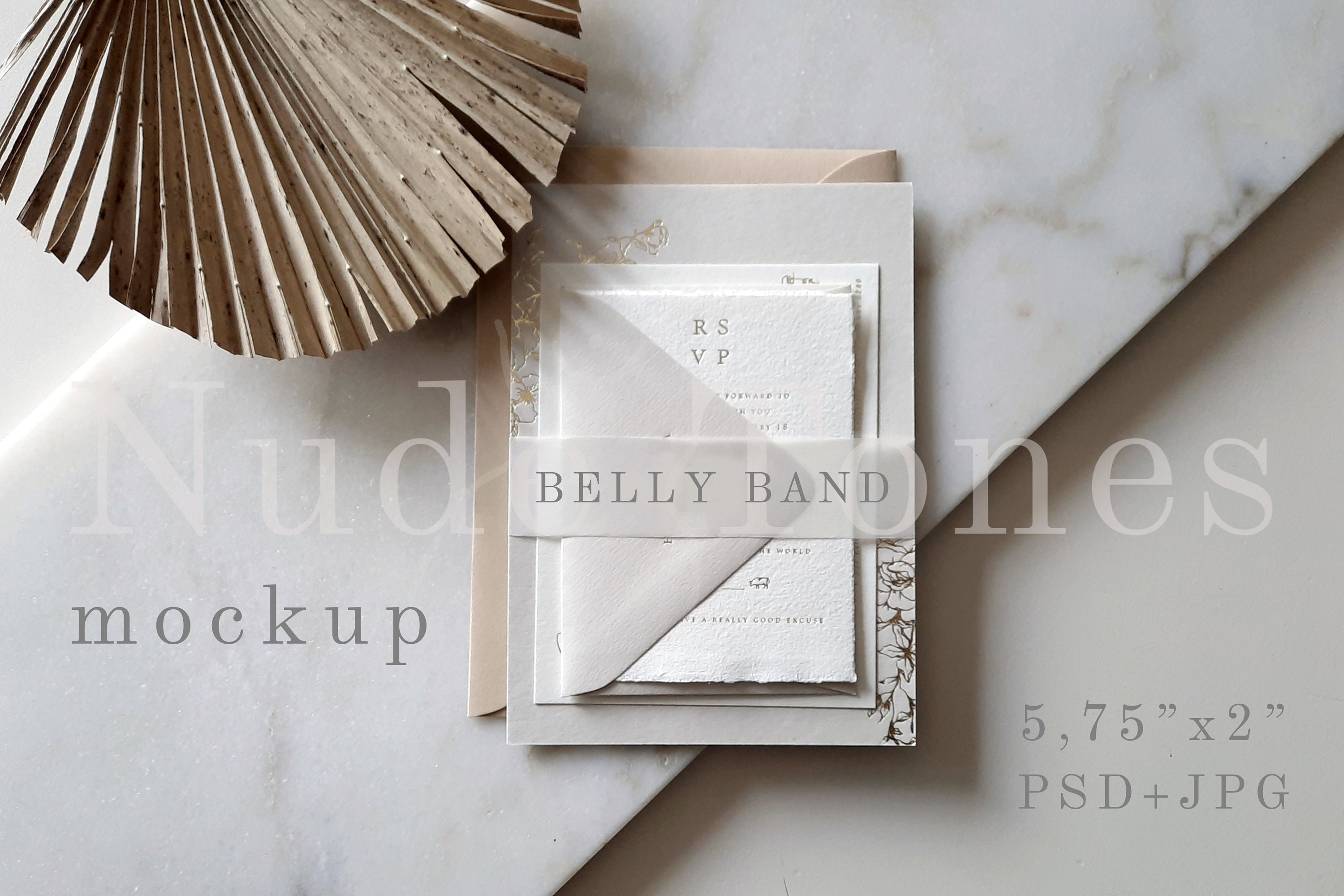 Download Belly Band Stationary Mockup Wedding Mockup PSD Styled | Etsy