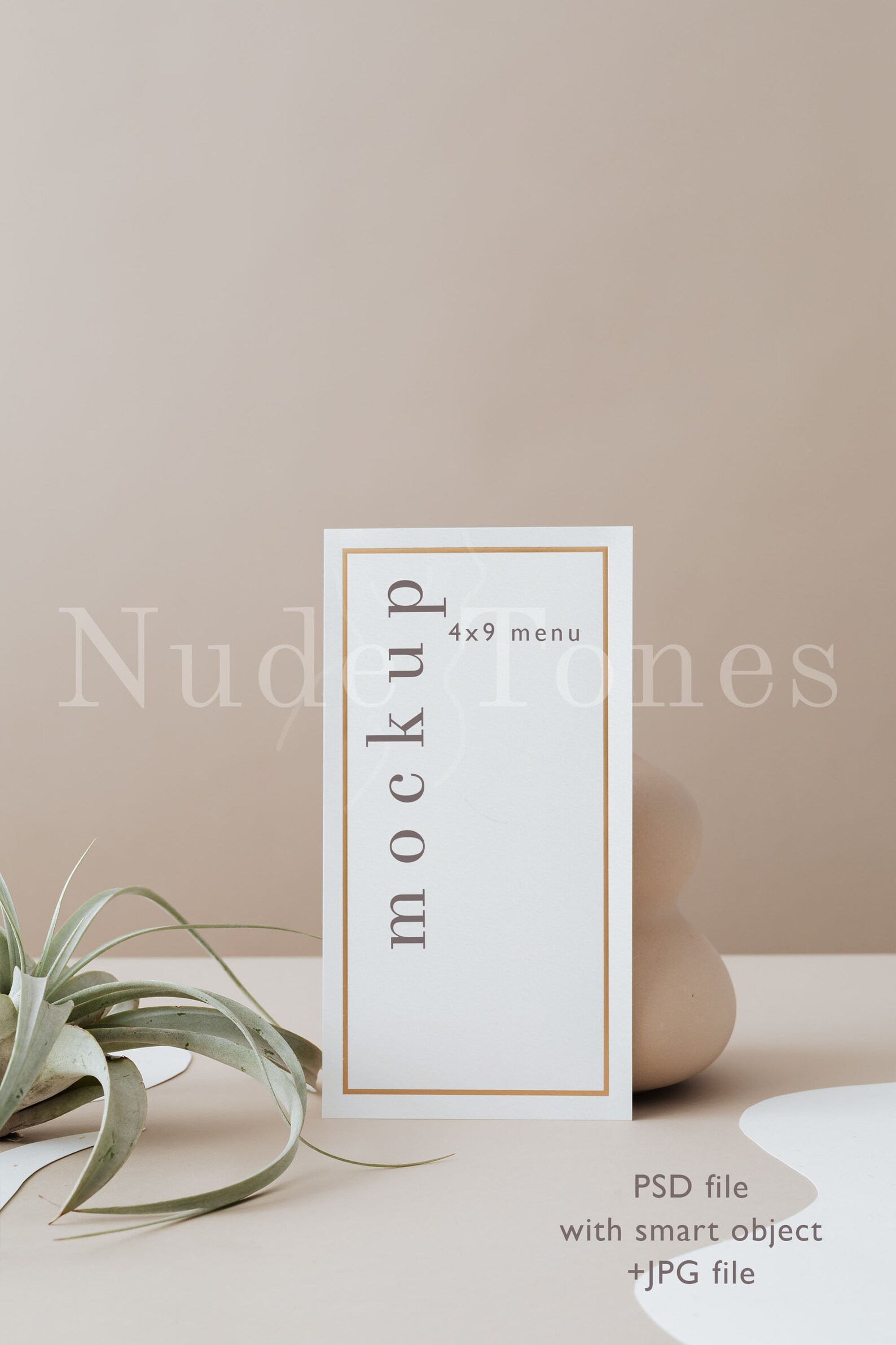 Menu Card Mockup 4x9 Menu Mockup PSD Styled Mockup Wedding