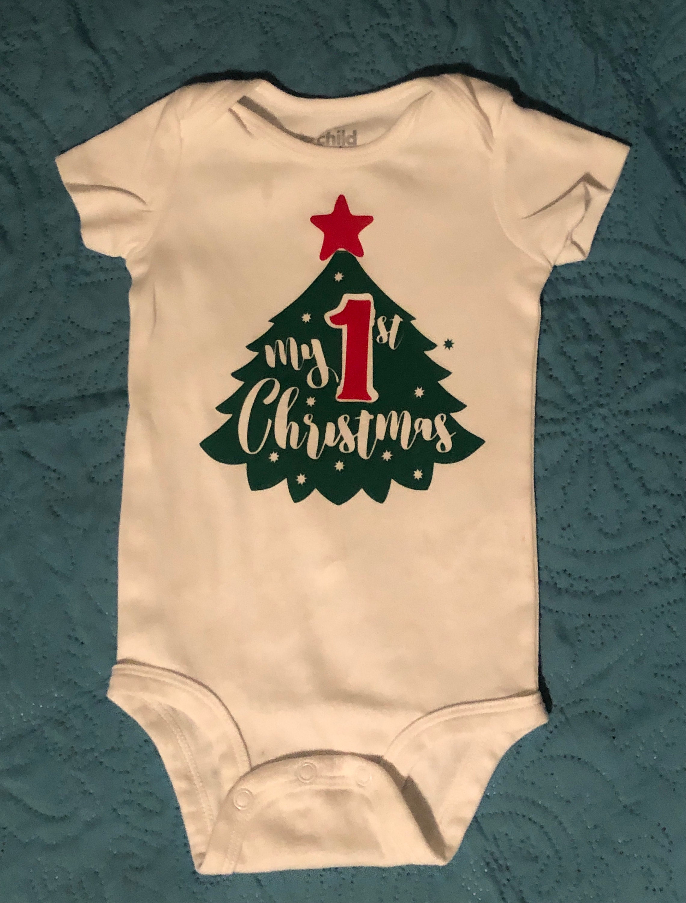 My First Christmas Baby Onesie Etsy UK Christmas Baby Onsie