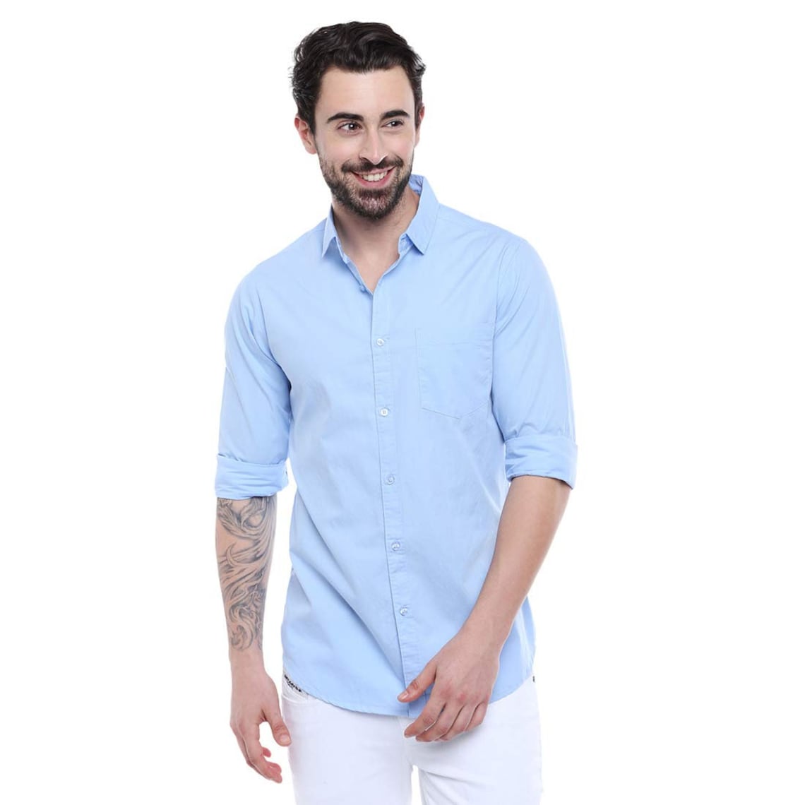 Indian Men Shirt Cotton Plain Solid Collar Shirt Casual Shirt Etsy