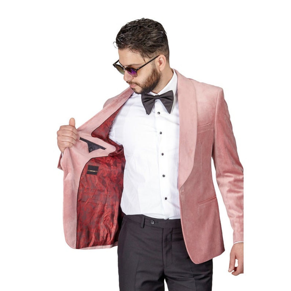 Men's Pink Velvet blazer smoking jacket New Arrival Dinner Etsy