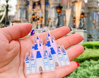 Cinderella Castle Earrings| Disney Castle Earrings| WDW 50th Anniversary Castle Earrings