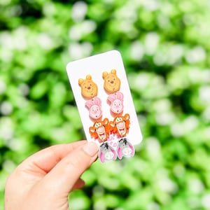 Boucles d'oreilles ourson et ses amis | Winnie l'ourson | Porcelet | Tigrou | Bourriquet