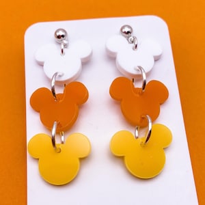 Pendants d&#39;oreilles Mickey Candy Corn | Boucles d&#39;oreilles Halloween Mickey