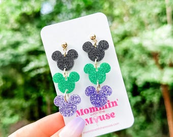 Maleficent Mickey Dangle Earrings