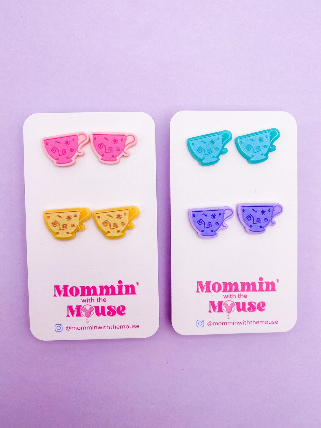 Mad Tea Party Studs Teacup Earrings Alice in Wonderland Etsy