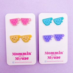 Mad Tea Party Studs| Teacup Earrings | Alice in Wonderland Earrings