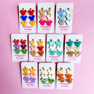 Princess Mickey Mouse Dangle Earrings