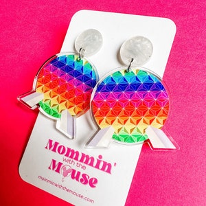 Rainbow Spaceship Earth Earrings | EPCOT Earrings