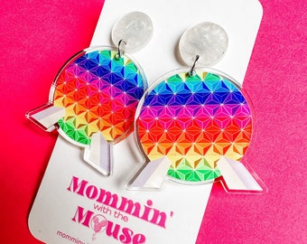 Rainbow Spaceship Earth Earrings | EPCOT Earrings