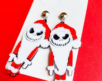 Sandy Claws Earrings | Jack Skellington Earrings|Nightmare Before Christmas Earrings