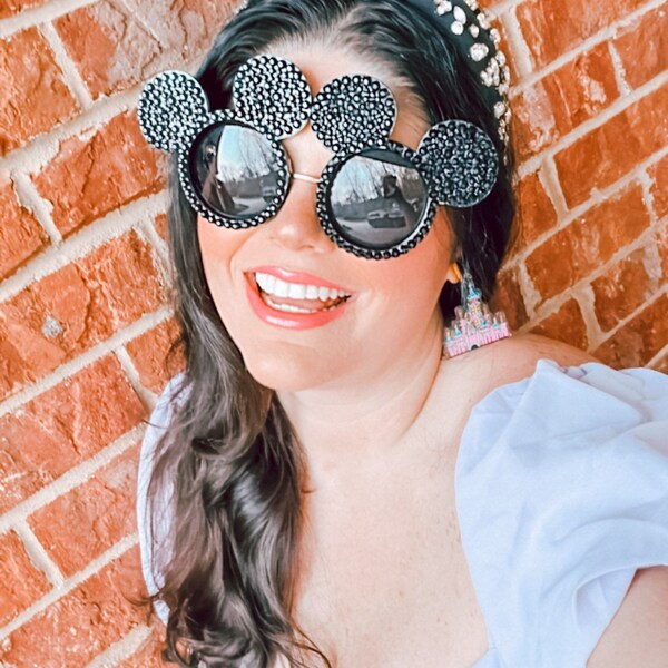 Mickey Shaped Sunglasses | Rhinestone Mickey Sunglasses