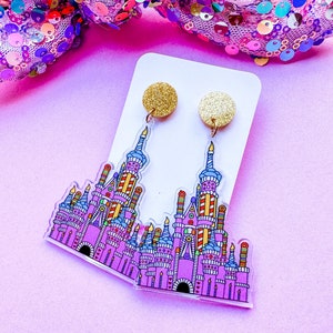 Birthday Cake Castle Earrings Disney Castle Earrings WDW 25th Anniversary Castle Earrings image 8