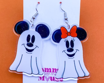 Mickey and Minnie Ghost Earrings | Mickey Halloween Earrings