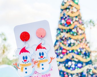 Snowman Mickey/Minnie Earrings