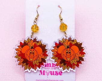 Mickey Pumpkin Wreath Earrings