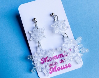 Frozen Hidden Mickey Snowflake Earrings