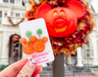 Blinky Mickey Pumpkin Earrings