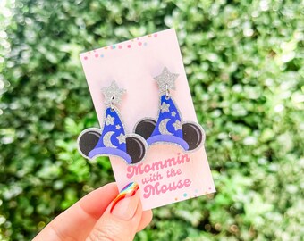 Fantasmic Earrings | Mickey Sorcerer Hat | Fantasia Earrings