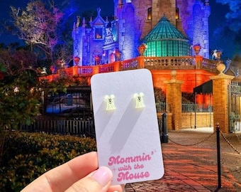 Glow in the Dark Mickey Ghost Studs