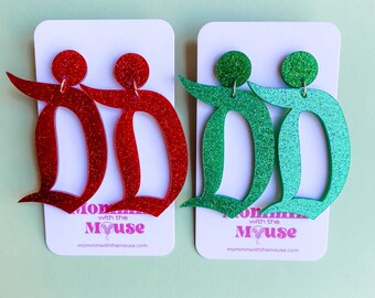 Christmas Disneyland D Earrings| Disneyland Holiday Earrings