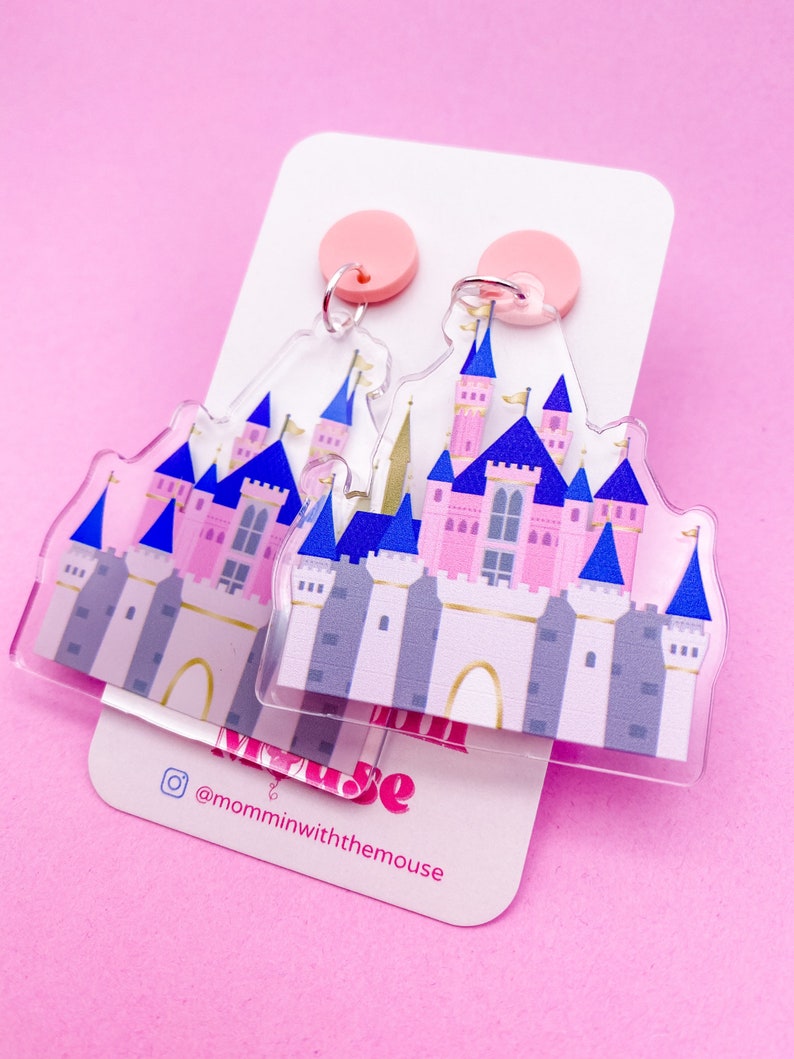 Sleeping Beauty Castle Earrings Disneyland Castle Earrings image 3