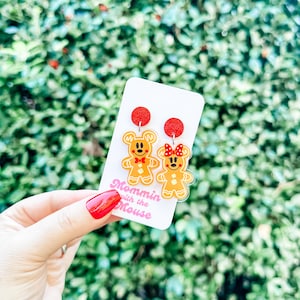 Gingerbread Mickey and Minnie Earrings