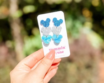 Frozen Elsa Anna Mickey Mouse Dangle Earrings