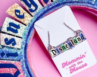 Disneyland Entrance Sign Marquee Necklace