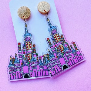 Birthday Cake Castle Earrings Disney Castle Earrings WDW 25th Anniversary Castle Earrings image 7