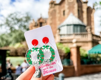 Man Eating Wreath Nightmare Before Christmas Earrings