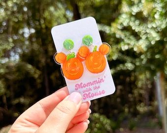 Blinky Mickey Pumpkin Earrings