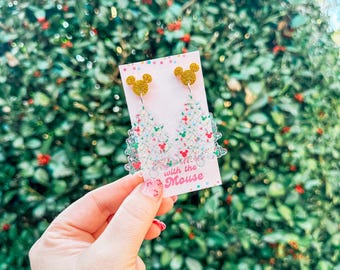 Mickey Christmas Tree Earrings