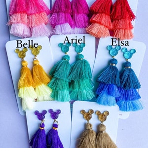 Princess Sparkle Mickey Tiered Ombré Tassel Earrings | Princess Earrings | Encanto Earrings | Disney Earrings image 2