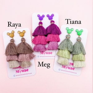 Princess Sparkle Mickey Tiered Ombré Tassel Earrings | Princess Earrings | Encanto Earrings | Disney Earrings image 3